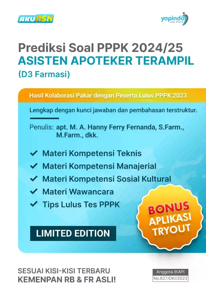 Prediksi Soal PPPK 2024/25 Asisten Apoteker Terampil (D3 Farmasi)
