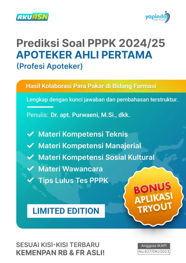 Prediksi Soal PPPK 2024/25 Apoteker Ahli Pertama (Profesi Apoteker)