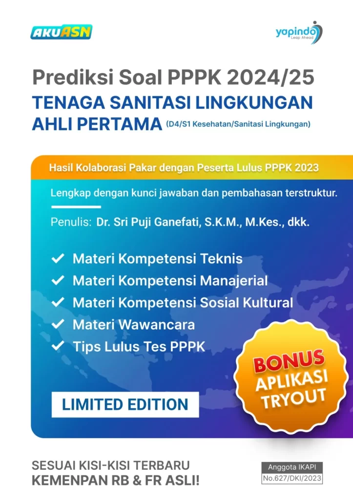 Prediksi Soal PPPK 2024/25 Tenaga Sanitasi Lingkungan Ahli Pertama (D4/S1 Kesehatan/Sanitasi Lingkungan)